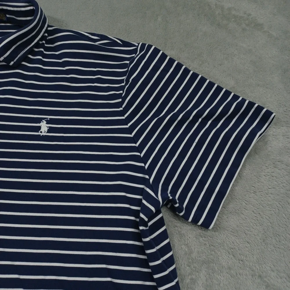 Polo Ralph Lauren Shirt Mens XL Blue Striped Business Casual Preppy‎